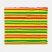 Geel Rood Groen Strepen Patroon Fleece Deken (Voorkant (Horizontaal))