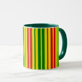 Geel Rood Groen Strepen Patroon Mok (Voorkant rechts)