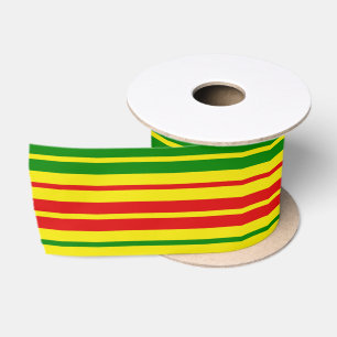 Geel Rood Groen Strepen Patroon Satijnen Lint
