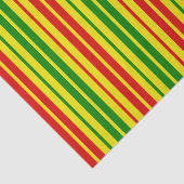 Geel Rood Groen Strepen Patroon Tissuepapier (Detail)