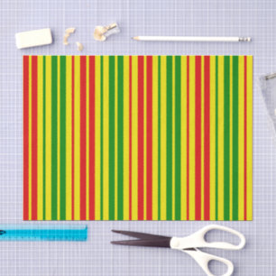 Geel Rood Groen Strepen Patroon Tissuepapier