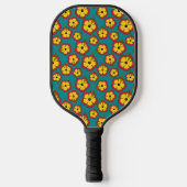 Geel Rood Hibiscus Tropische Bloemen Patroon Pickleball Paddle (Voorkant)