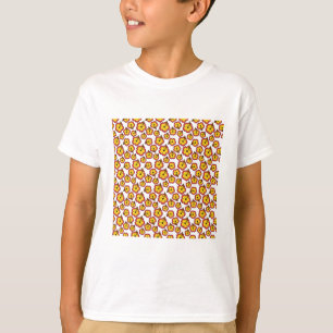 Geel Rood Hibiscus Tropische Bloemen Patroon T-shirt