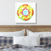 Geel Rood Mandala Waterverf Art Canvas Afdruk (Insitu (Slaapkamer))