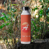 Geel rood oranje Monogram Initiaal A Waterfles