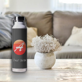 Geel rood oranje Monogram Initiaal A Waterfles