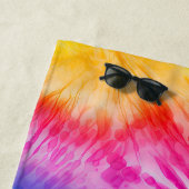 Geel, Rood, Roze, Paarse, Aqua Tie Dye Strandlaken (In situ)