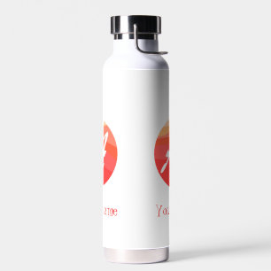 Geel rood sinaasappel Monogram Initiaal A wit Waterfles