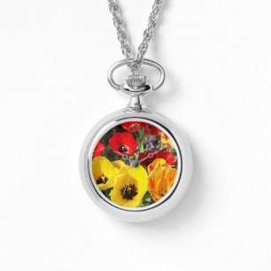 Geel & Rood Tulpen Horloge