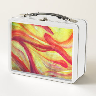 Geel & Rood Waterverf Kunstfotografie Lunchbox