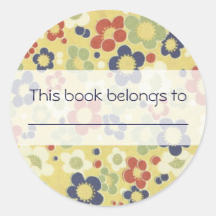 Geel rood, wit, blauw en groen ronde sticker