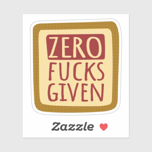 Geel Rood Zero F*s gegeven Sticker (Vel)