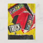 Geel Rood Zwart Abstracte mixed media collage Briefkaart (Voorkant)
