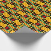Geel rood zwart comb Kente-omslagpapier Cadeaupapier (Hoek)