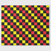 Geel, rood, zwart en geel cadeaupapier (Vlak)