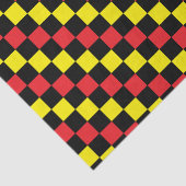 Geel, rood, zwart en geel tissuepapier (Detail)