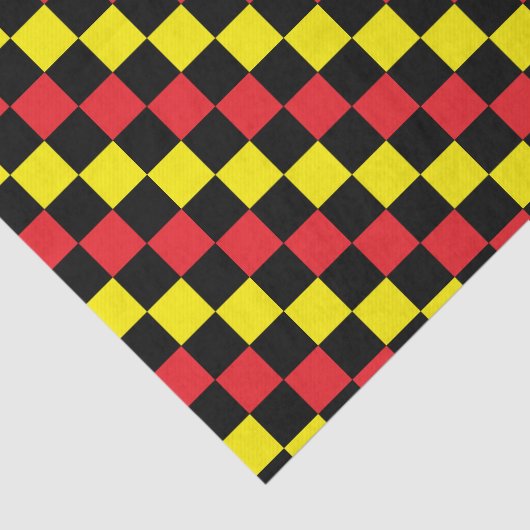 Geel, rood, zwart en geel tissuepapier (Detail)