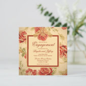  geel roodrood verloving save the date (Staand voorkant)