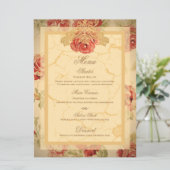 geel roodroodroos aangepast huwelijksmenu menu (Staand voorkant)