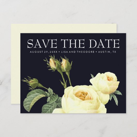 Geel  roos blauw BRUILOFT bewaar de datum Aankondigingskaart (Voorkant / Achterkant)