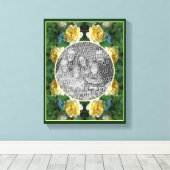 Geel Roos Bloem Frame Maak Je Eigen Foto Canvas Afdruk (Insitu (Houten vloer))