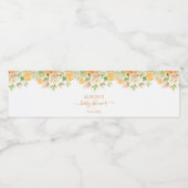 Geel Roos Bloemige Groene Meisje Baby Shower Waterfles Etiket (Enkel label)