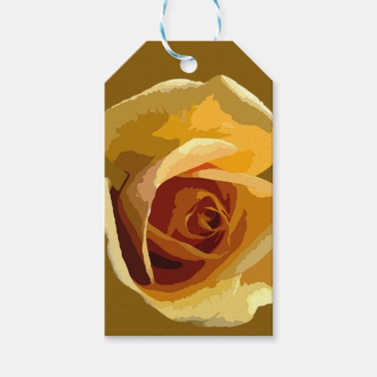 Geel Roos Cadeaubijschrift Cadeaulabel (Voorkant)