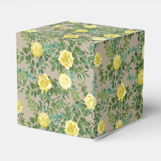 Geel  Roos Elegant Wedding Bedankdoosjes (Achterkant)