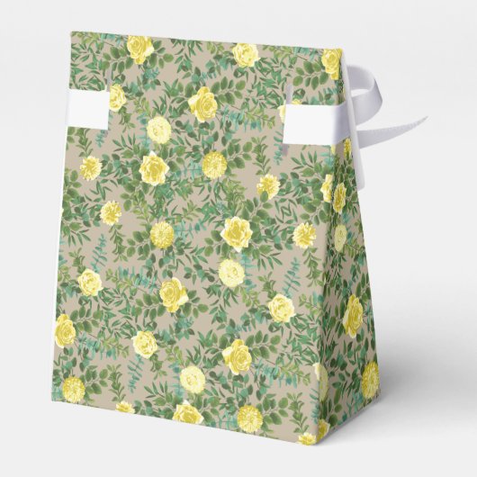 Geel  Roos Elegant Wedding Bedankdoosjes (Achterkant)