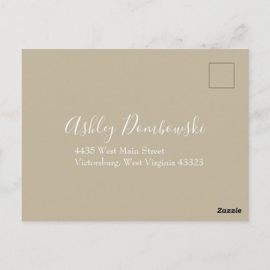 Geel  Roos Elegant Wedding Briefkaart (Achterkant)