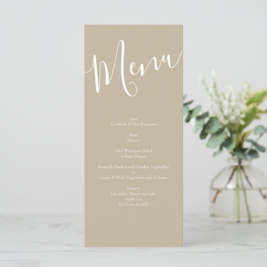 Geel Roos Elegant Wedding Menu (Staand voorkant)