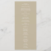 Geel Roos Elegant Wedding Menu (Achterkant)