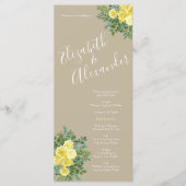 Geel  Roos Elegant Wedding Menu (Voorkant)