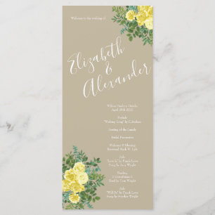 Geel Roos Elegant Wedding Menu