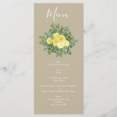 Geel  Roos Elegant Wedding Menu (Voorkant)