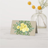 Geel  Roos Elegant Wedding Plaatskaartje (Achterkant)