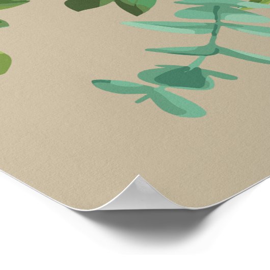 Geel  Roos Elegant Wedding Poster (Hoek)