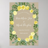 Geel  Roos Elegant Wedding Poster (Voorkant)