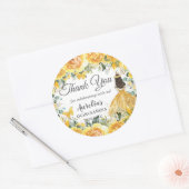 Geel Roos Floral Butterflies Princess Favor Ronde Sticker (Envelop)