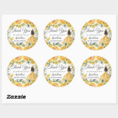 Geel Roos Floral Butterflies Princess Favor Ronde Sticker (Vel)