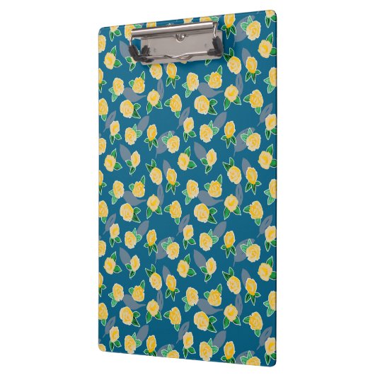 Geel Roos op blauw Klembord (Links)