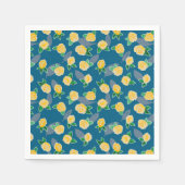 Geel Roos op blauw Servet (Voorkant)