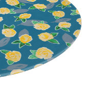 Geel Roos op blauw Snijplank (Hoek)