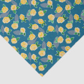 Geel Roos op blauw Tissuepapier (Detail)