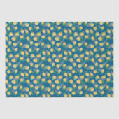 Geel Roos op blauw Tissuepapier (Voorkant)