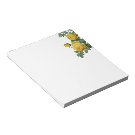 geel roos schilderij notitieblok (Schuin)