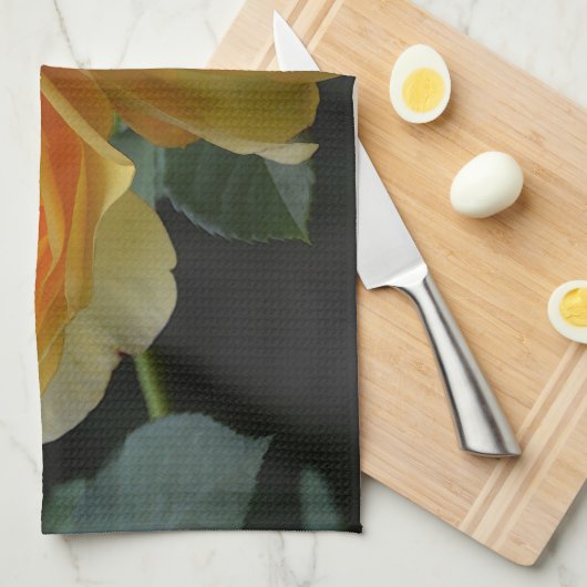 Geel Roos Theedoek (Quarter Fold)