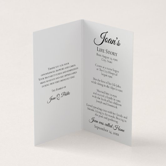 Geel Rose Bloem Begrafenis Gedicht / Gebed Visitekaartje (Binnen)