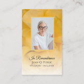 Geel Rose Bloem Begrafenis Gedicht / Gebed Visitekaartje (Voorkant)