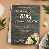 Geel Rose Boeket 80e Verjaardag Bloemenfeest Kaart